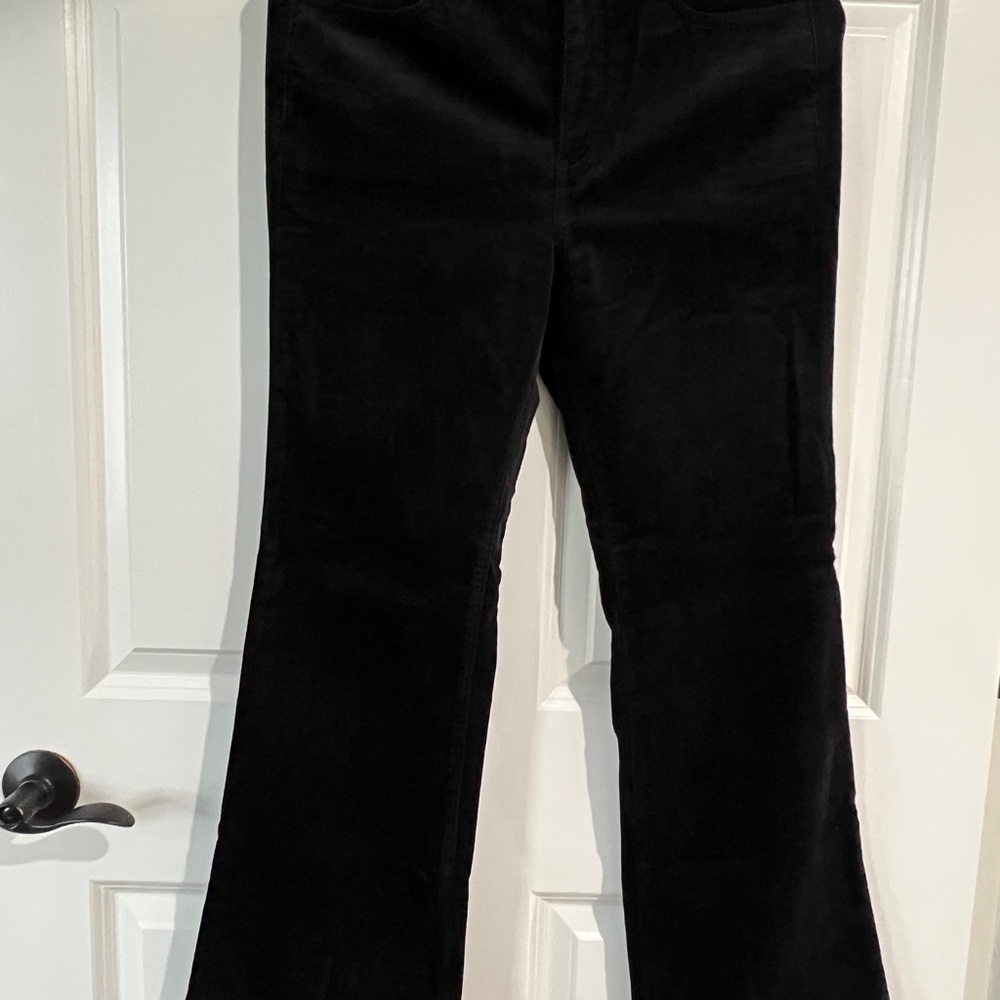 NWT LOFT PETITE Black Flare Velvet Women's Jeans